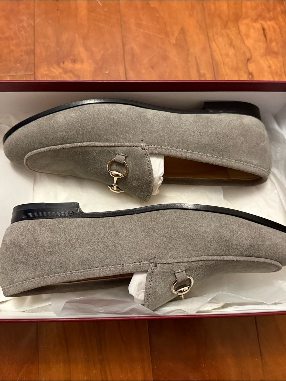 Women's Suede Bit-Detail Slip-On Loafers in Light Gray size 7 (EU37) - Picture 2 of 11